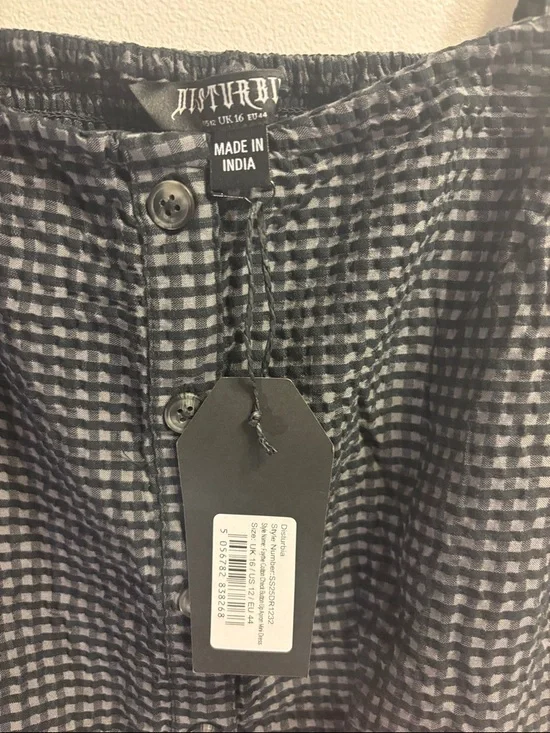 Disturbia Black Gingham Button-Front Mini Dress - Picture 2 of 6